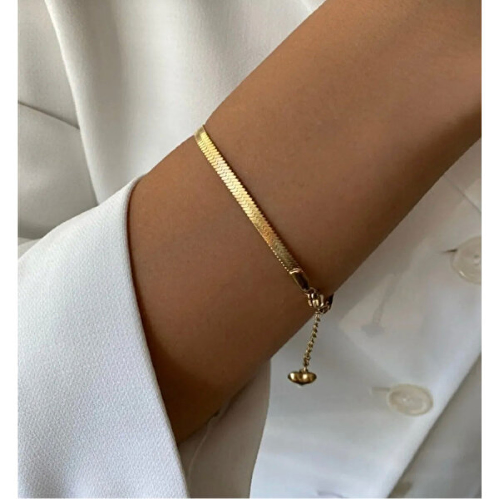 Sadece Jewellery Gold Çelik Italyan Zincir Kadın Bileklik Saat ve Bileklik Aksesuarı Fiyatı