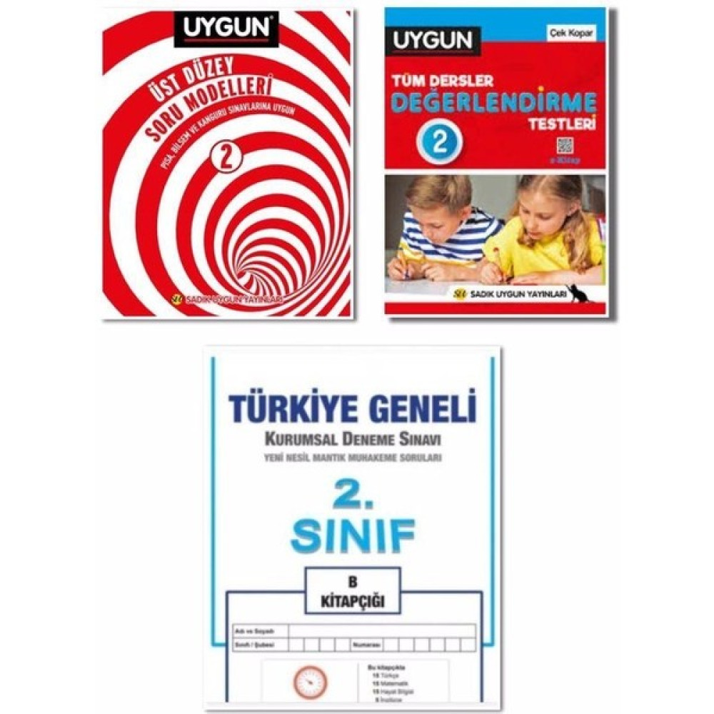 Sadık Uygun Yayınları Sadık Uygun 2. Sınıf Üst Düzey Soru Modelleri Bilsem+ Tüm Dersler Değerlendirme Testi +Kurumsal Deneme Sınavı Kaynak Kitapları Fiyatı
