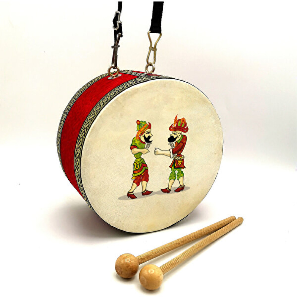 Sadrazam Karagöz ve Hacivat Baskılı,gerçek Deri, Oyuncak Çocuk Davulu (1-5 Yaş)(Kırmızı) - Mercan Eğitici Oyuncak Fiyatı
