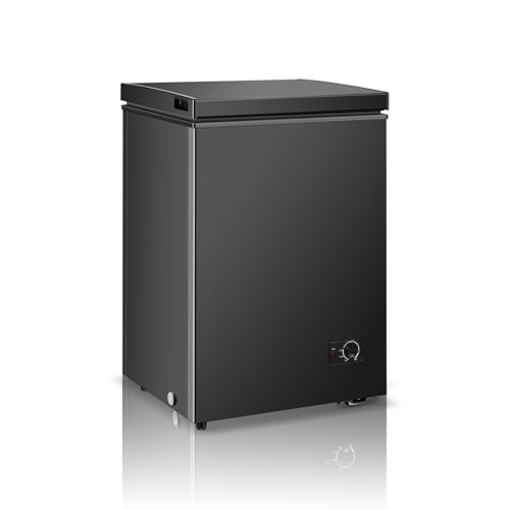 Saeoola Chest Freezer 3.5 Cu.Ft Small Deep Freezer With Adjustable Temperature,Top Door,Energy Saving,Freestanding Compact Mini freezer With Removable Basket,For Apartment/Garage/office/kitchen(Black)