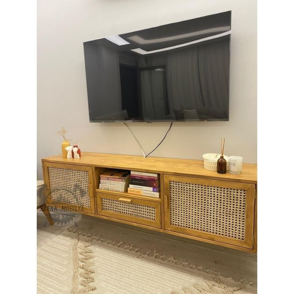 Şafak Mobilya Ahşap Doğal Hazeranlı Çam Masif Tv Ünite Tv Ünitesi / Sehpası Fiyatı