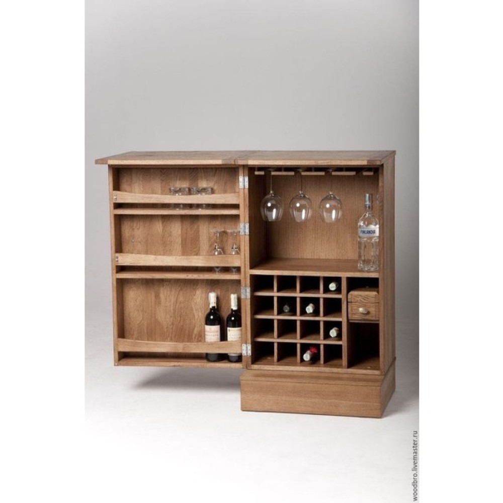 Şafak Mobilya Ahşap Tek Kapaklı Mini Bar Dolabı - Ahşap Rengi Gardrop & Dolap Fiyatı