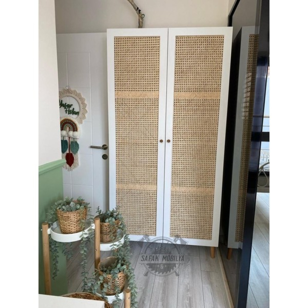 Şafak Mobilya Bambu Hazeranlı Beyaz Çok Amaçlı Dolap - Ahşap - Beyaz Gardrop & Dolap Fiyatı
