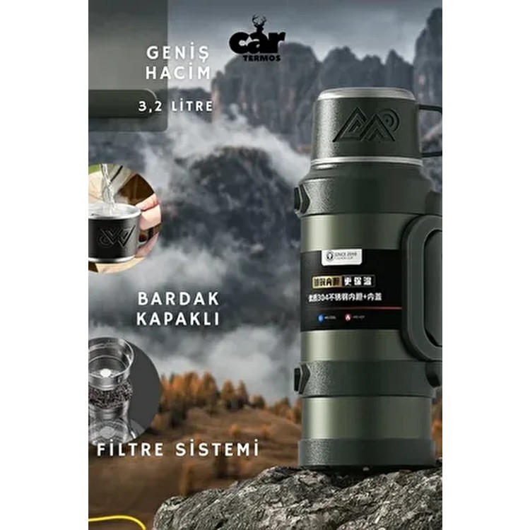 Safe 3.2 Litre Dağcı Termos - Haki - 3 lt Termoslar Fiyatı