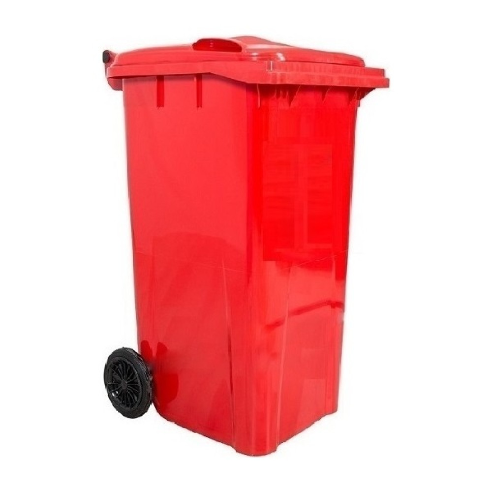 Safell Plastik Çöp Konteyneri 240 Litre Konteyner - A+ Isıya Karşı Dayanıklı Malzeme - Kırmızı Dekoratif Bahçe Ürünleri Fiyatı