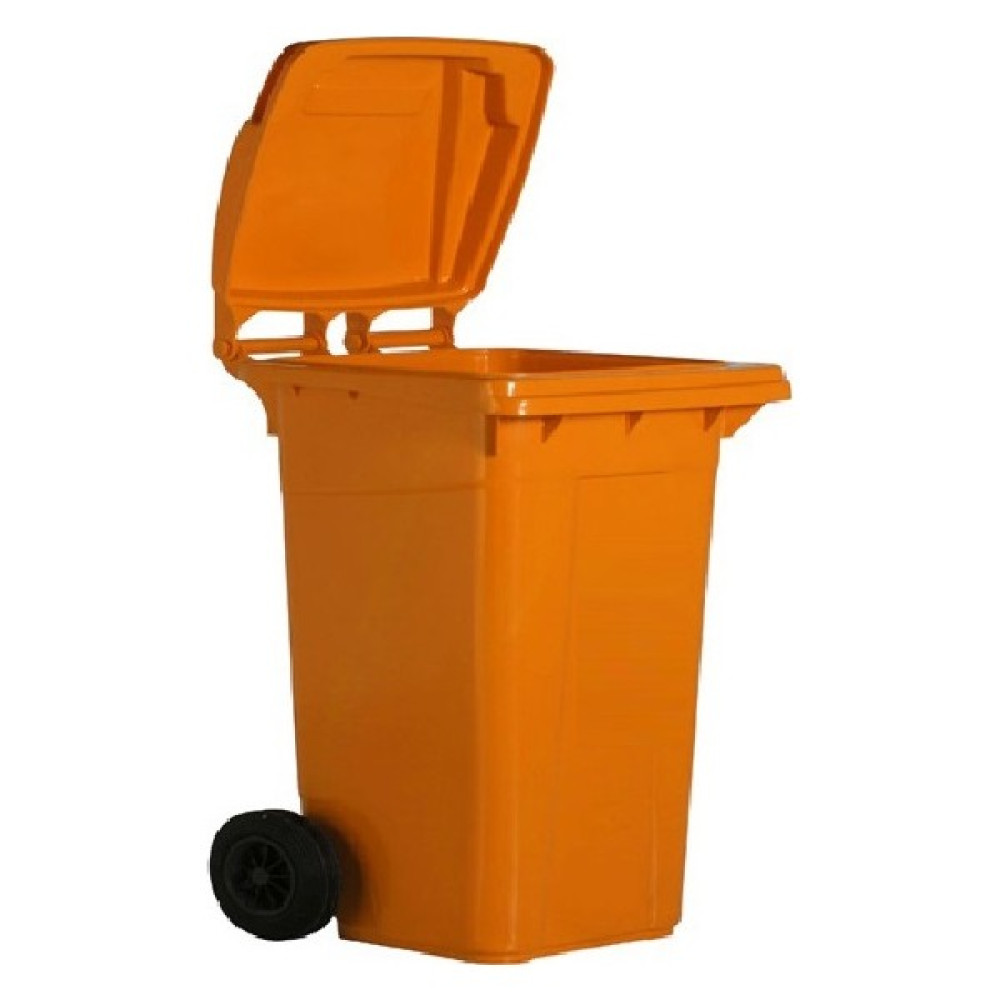 Safell Plastik Çöp Konteyneri 240 Litre Konteyner - A+ Isıya Karşı Dayanıklı Malzeme - Turuncu Dekoratif Bahçe Ürünleri Fiyatı