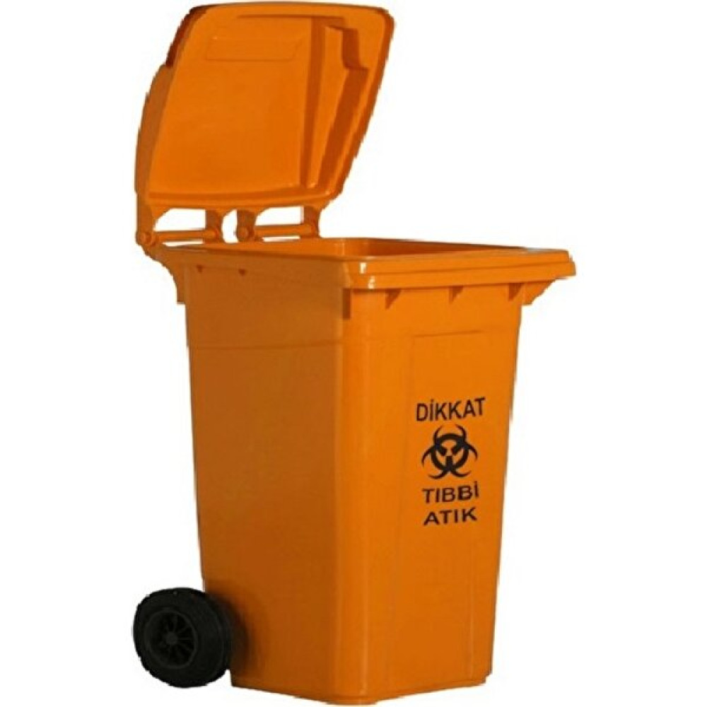 Safell Plastik Tıbbi Atık Çöp Konteyneri 240 Litre - A+ Kalite Konteyner - Turuncu Dekoratif Bahçe Ürünleri Fiyatı