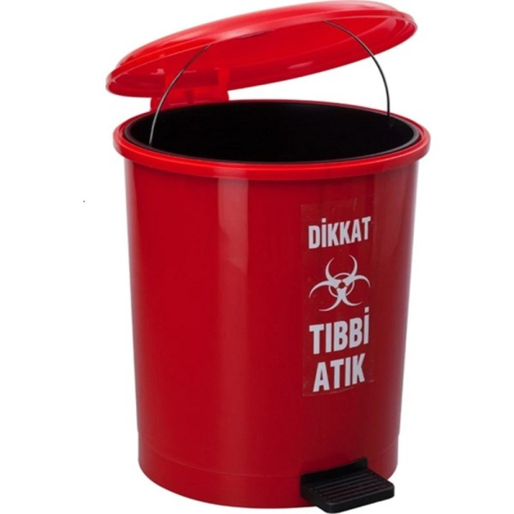 Safell Tıbbi Atık Çöp Kovası Pedallı 40 Litre - Kırmızı Tıbbi Atık Kovası Çift Kovalı - Isıya Dayanıklı Dekoratif Bahçe Ürünleri Fiyatı