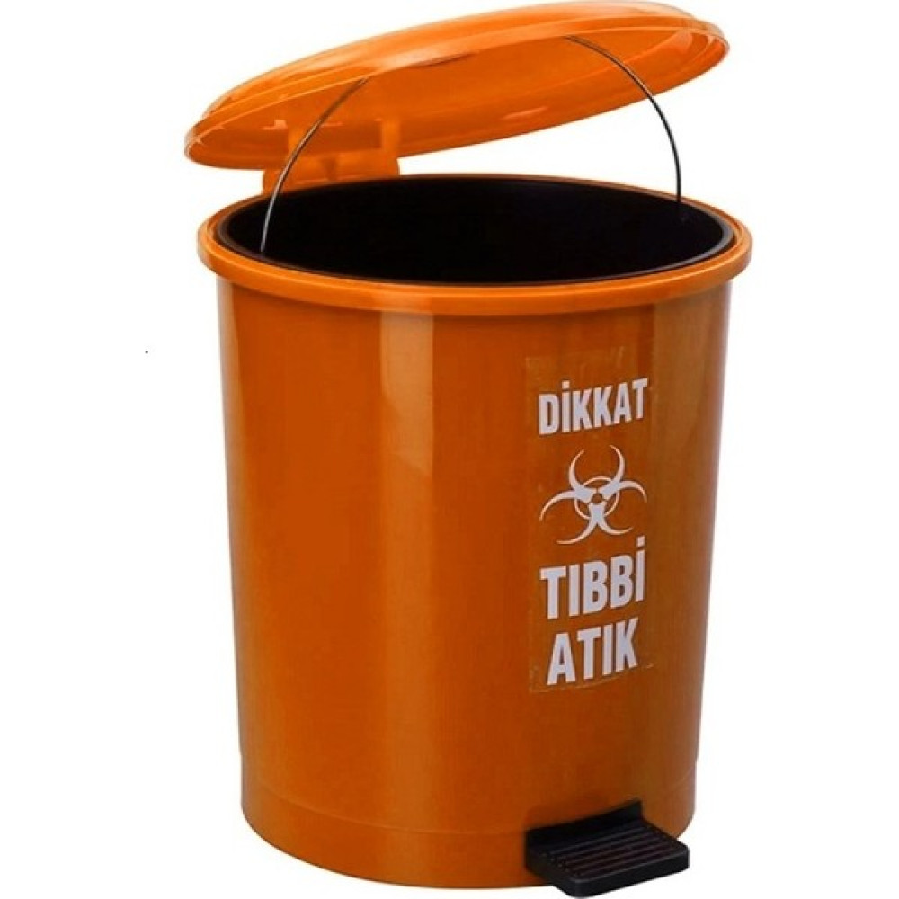 Safell Tıbbi Atık Çöp Kovası Pedallı 40 Litre - Turuncu Tıbbi Atık Kovası Çift Kovalı - Isıya Dayanıklı Dekoratif Bahçe Ürünleri Fiyatı