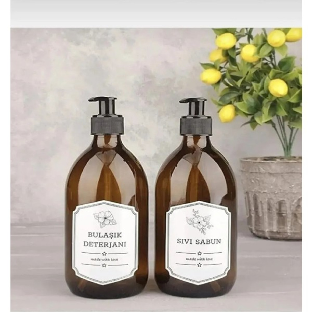 Safestore 300ML Amber Kahverengi Cam Şişe Sıvı Sabunluk Bulaşık Deterjanlık Mutfak Düzenleyici Sabunluk Fiyatı