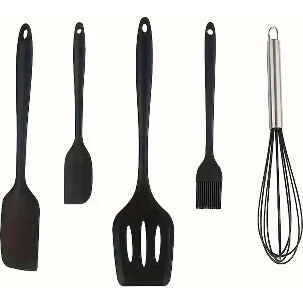 Safestore Isıya Dayanıklı Yanmaz Yapışmaz Silikon Spatula Seti 5 Parça Siyah Diğer Fiyatı