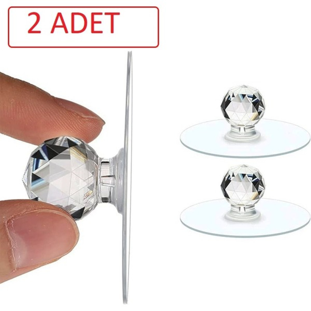 Safestore Şeffaf Kristal Başlıklı 2'li Yapışkanlı Kulp Dolap Çekmece Kulp Tutacak Askı Banyo Askılık Fiyatı