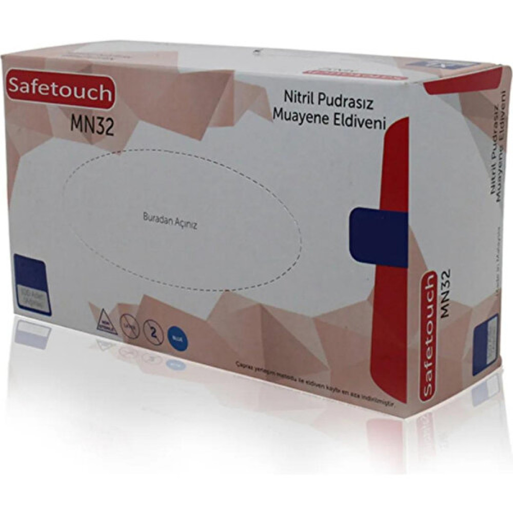 Safetouch MN32 Nitril Muayene Eldiveni 100'LÜ 5 Kutu Xl - Mavi Temizlik Malzemeleri Fiyatı