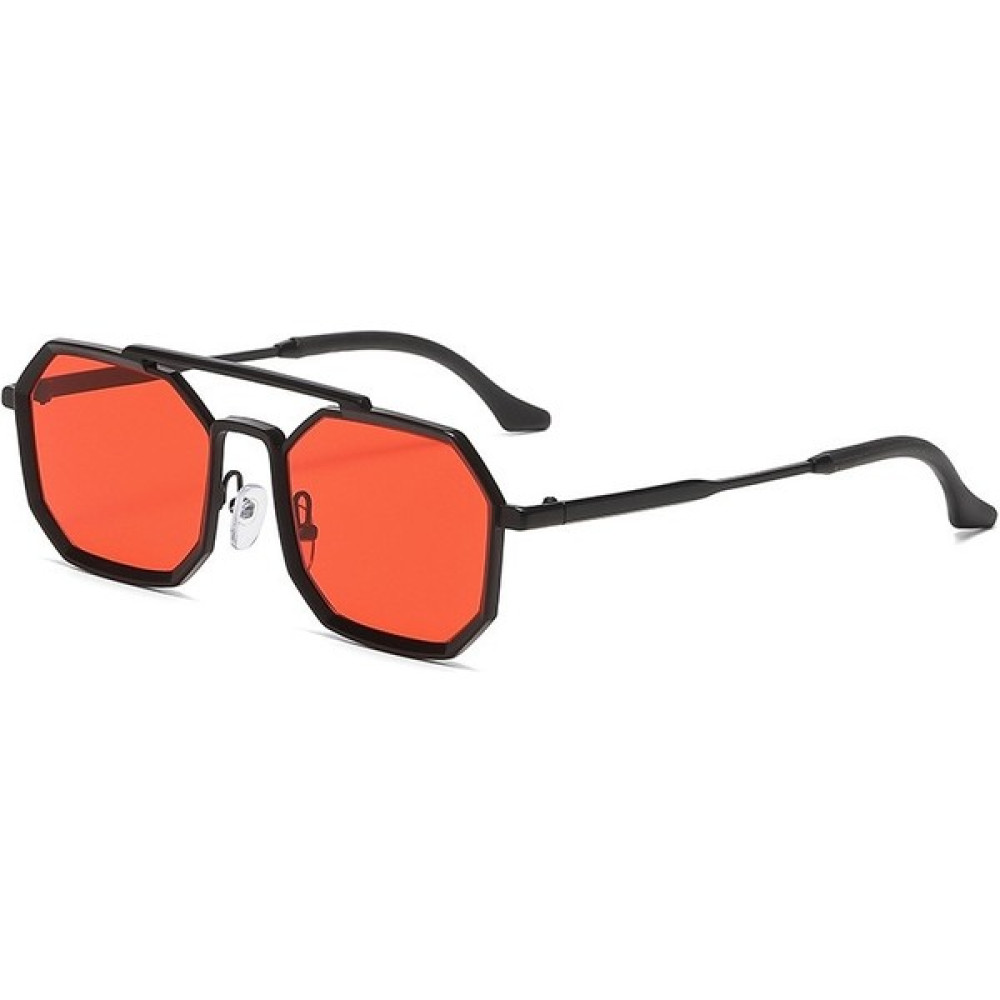 Safety1 Kadın ve Erkek Tasarımcı Kare Metal Çerçeve Için Polarize Poligon Aviator Güneş Gözlüğü (Yurt Dışından) - Kırmızı - Siyah Kadın Güneş Gözlükleri Fiyatı
