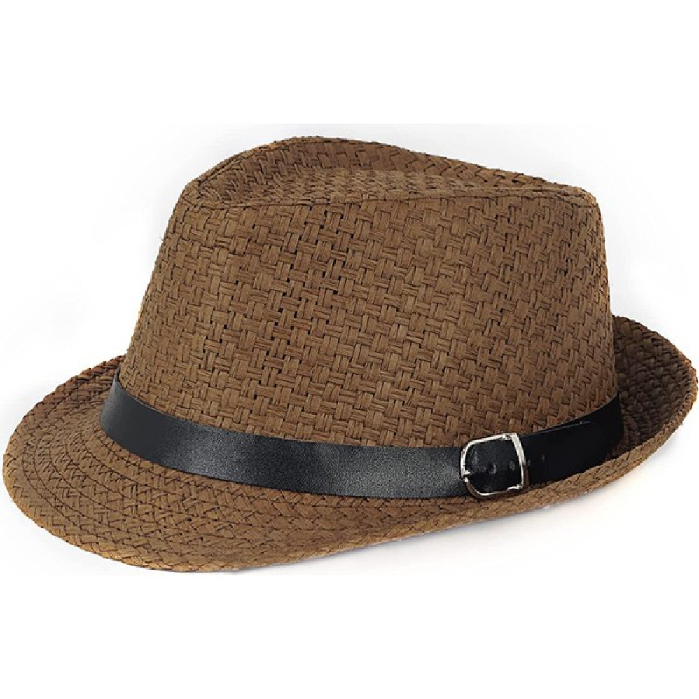 Safety1 Yaz Hasır Fedora Şapka Kısa Kenarlı Panama Güneş Şapkası Fötr Plaj Şapkası Erkekler ve Kadınlar Için, Kahve, M (Yurt Dışından) Erkek Şapkası Fiyatı