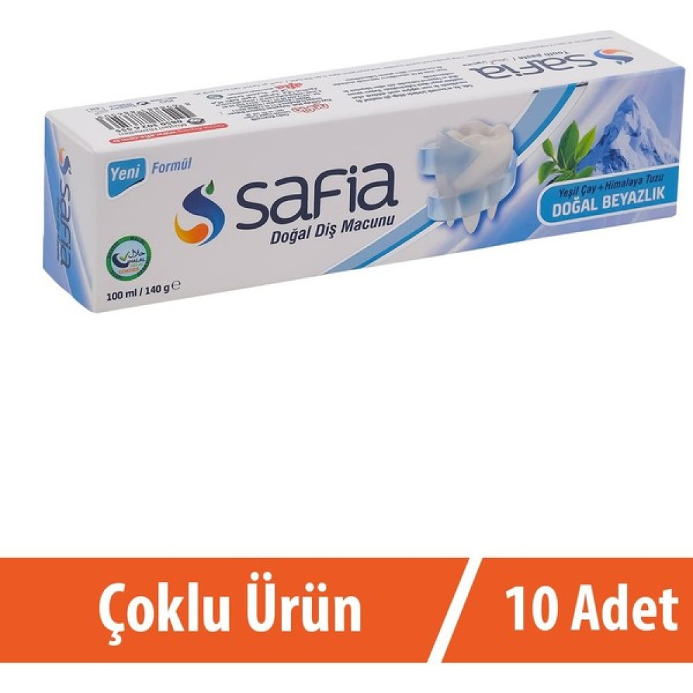 Safia Diş Macunu Yeşil Çay ve Himalaya Tuzu 10 x 100 ml Diş Macunları Fiyatı