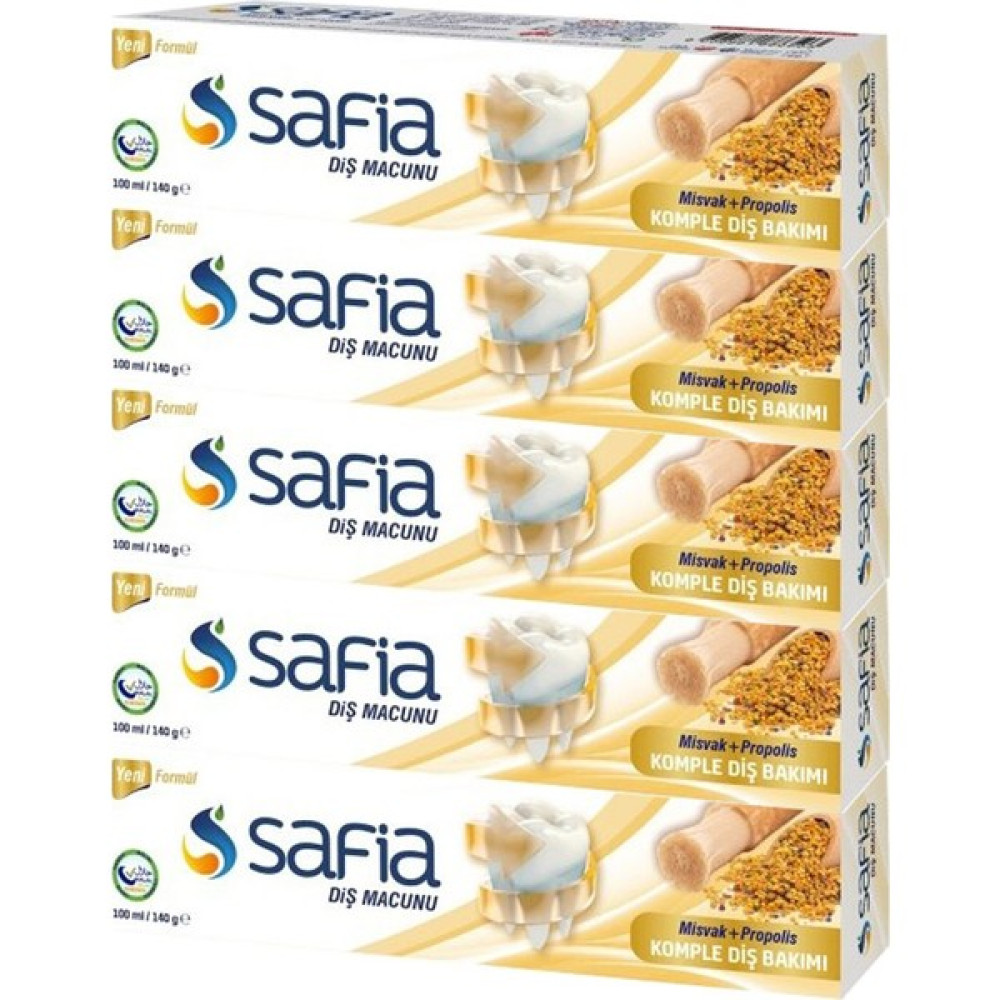 Safia Doğal Diş Macunu 140 gr Misvak Propolis Diş Bakımı 5'li Diş Macunları Fiyatı