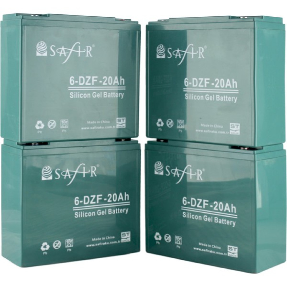 Safir Akü 12V - 20AH (Yeni Tarihli) 4'lü Akü Fiyatı