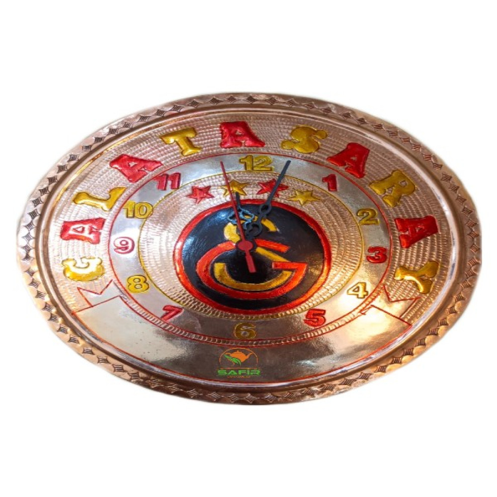 Safir Bakır Taraftar Duvar Saati Galatasaray Duvar Saati Özel Bakır El Işçiliği A++ Galatasaray Saat Gs Saat Bakır Safir Saat - Sarı - Kırmızı Dekoratif Saat Fiyatı