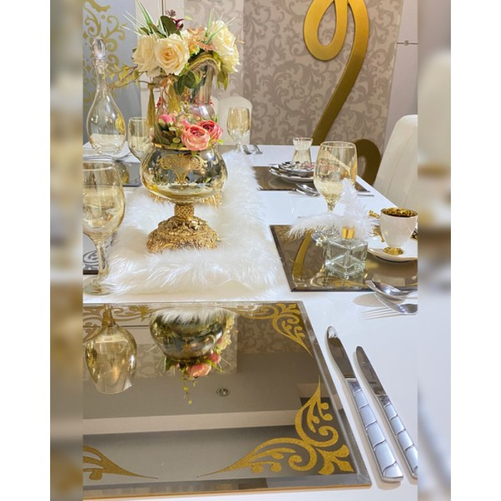 Safir Glas Dekoratif Modern Desenli Aynalı Supla Bizote Kenar 30X30CM (1 Adet Bronz) Ayna Fiyatı