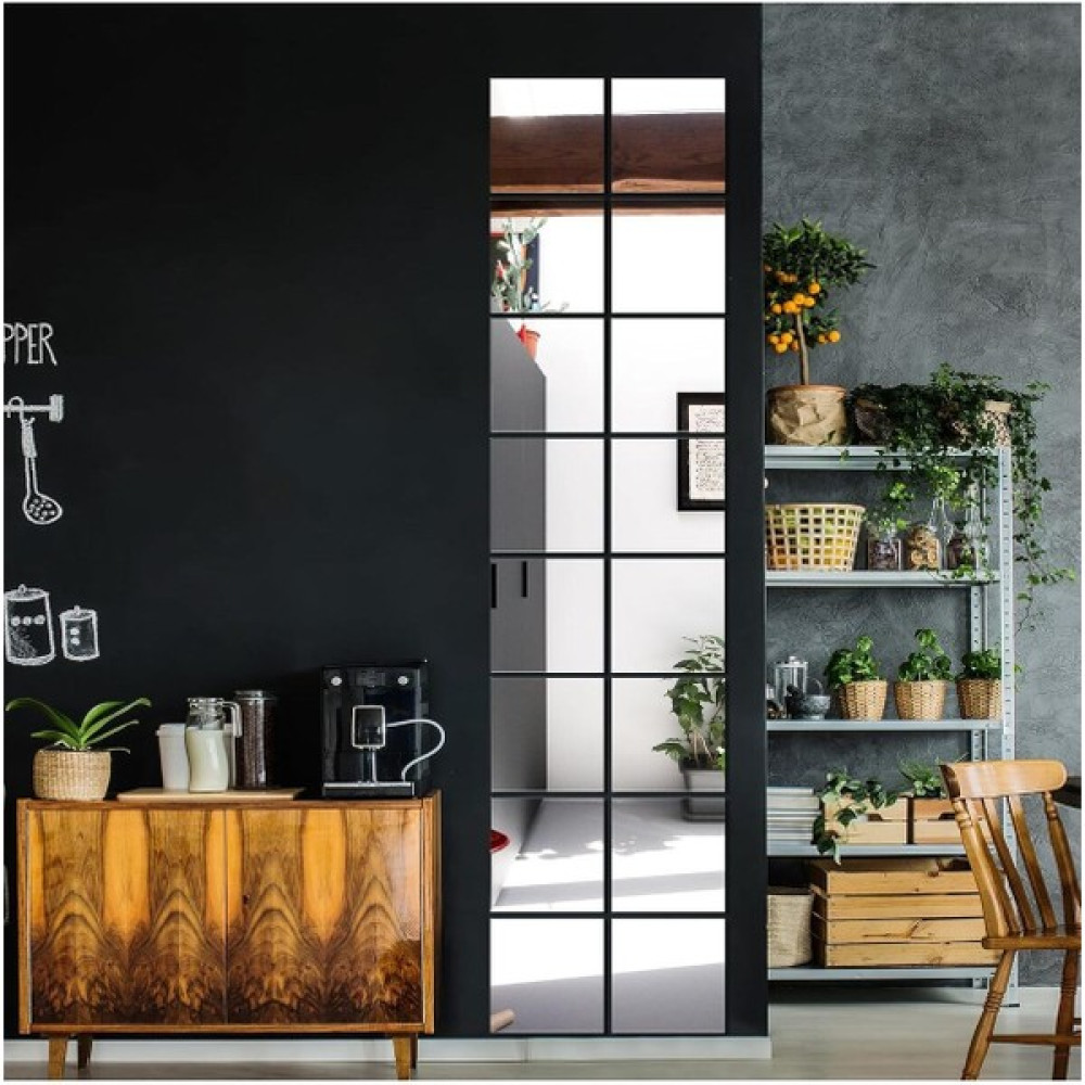 Safir Glas Modern Gümüş Kare Boy Aynası 4 Parça Baklava Dilimi (20X20CM) Ayna Fiyatı