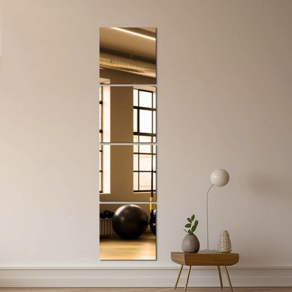 Safir Glas Modern Lüx Bronz Boy Aynası 4 Parça Baklava Dilimi (30X30CM) Ayna Fiyatı