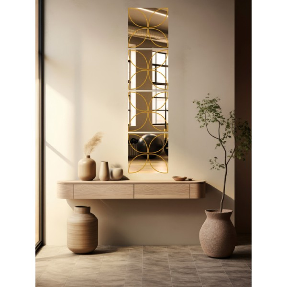 Safir Glas Modern Lüx Bronz Desenli 4'lü Kare Ayna Baklava Dilimi (25X25CM) Ayna Fiyatı