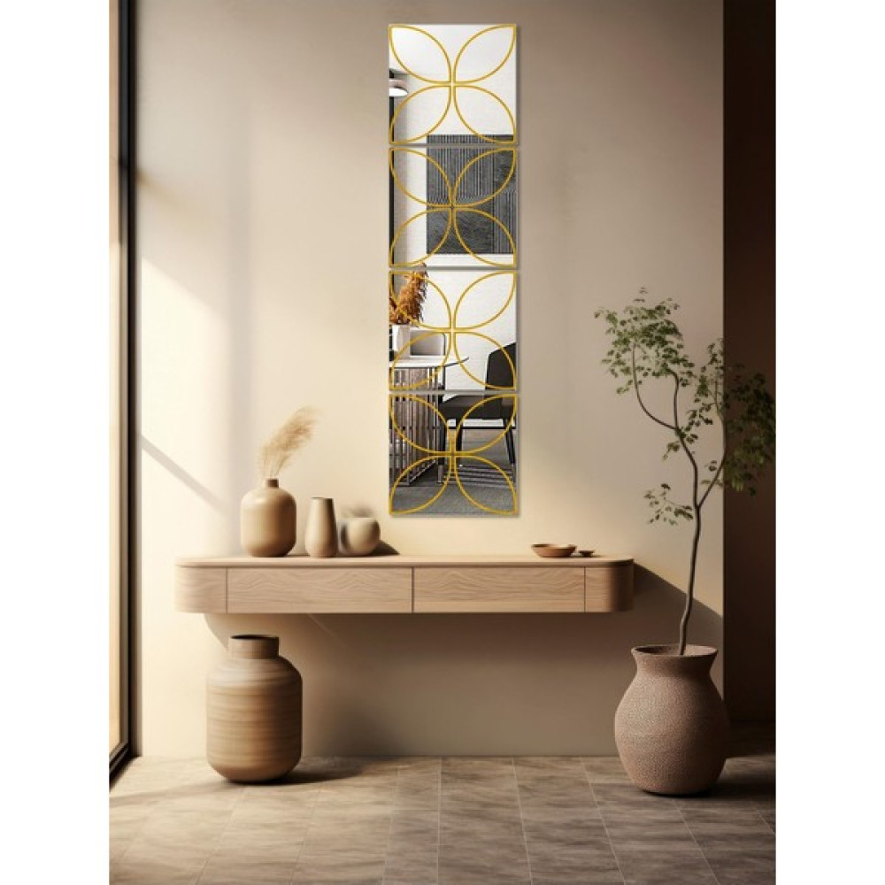Safir Glas Modern Lüx Gümüş Desenli Kare Boy Aynası 4 Parça Baklava Dilimi (25X25CM) Ayna Fiyatı