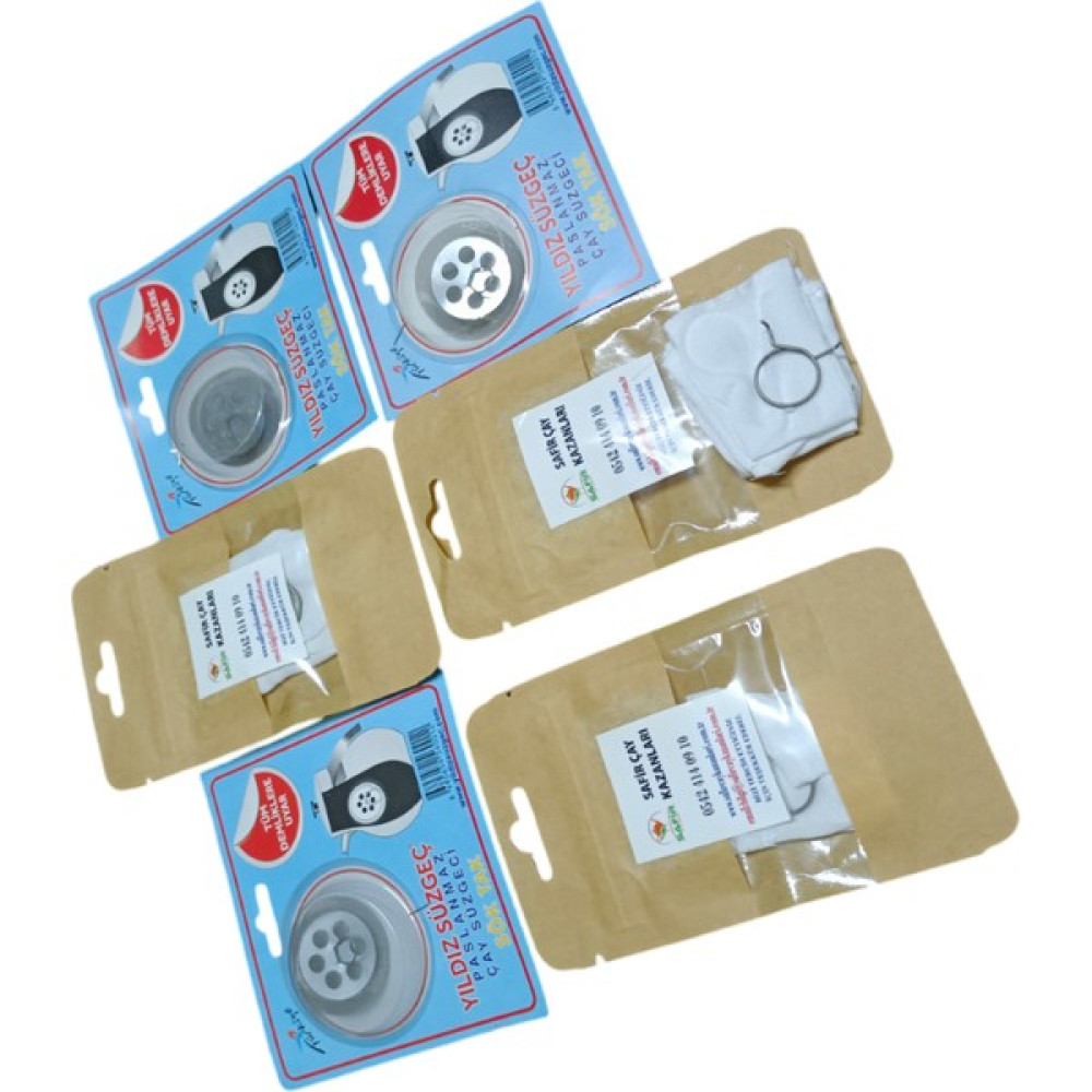 Safir Musluk Bezi ve Yıldız Demlik Süzgeci Üçlü Set Kampanya 3 Paket Beşli Musluk Bezi ve 3 Paket Demlik Süzgeci - 1 Adet Mutfak Gereçleri Fiyatı