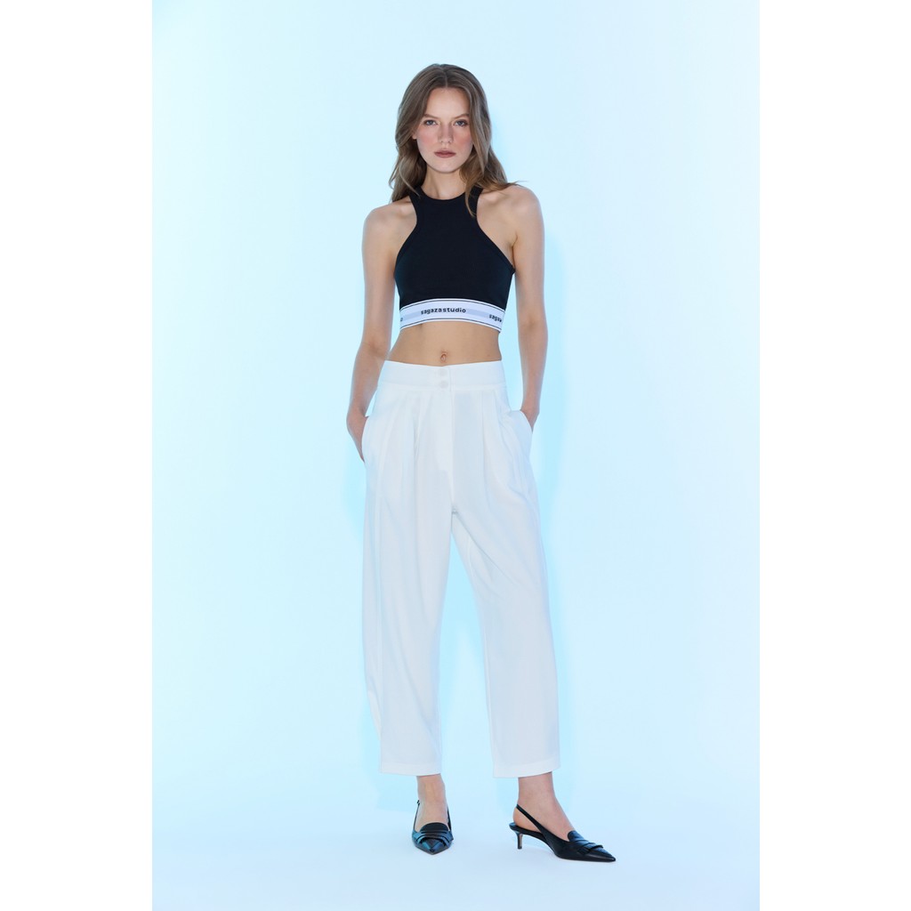Sagaza Studio Kolsuz Yazlık Sıyah Bluz Polyester - Elastan Açık Yaka XS Beden Giyim & İç Giyim Fiyatı