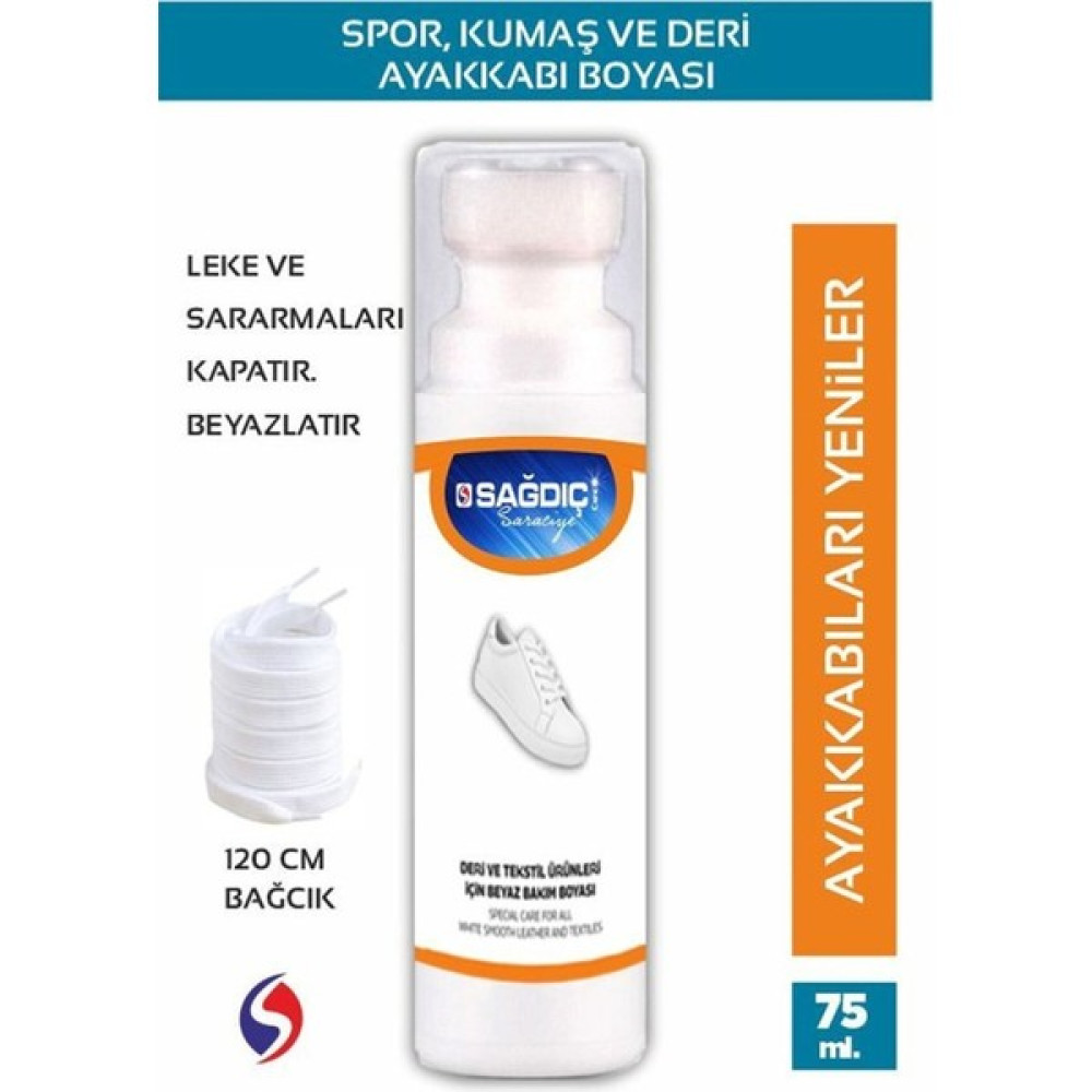 Sağdıç Saraciye Spor Beyaz Deri ve Kumaş Ayakkabı Boyası 75 ml Beyaz Kadın Ayakkabıları Fiyatı