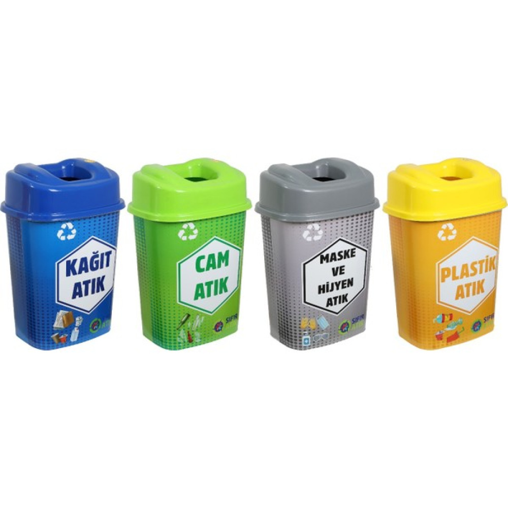 Sağlam Plastik Sıfır Atık Kutusu - Geri Dönüşüm Kutusu 4'lü Set 60 Lt Eşya Saklama / Düzenleme Fiyatı