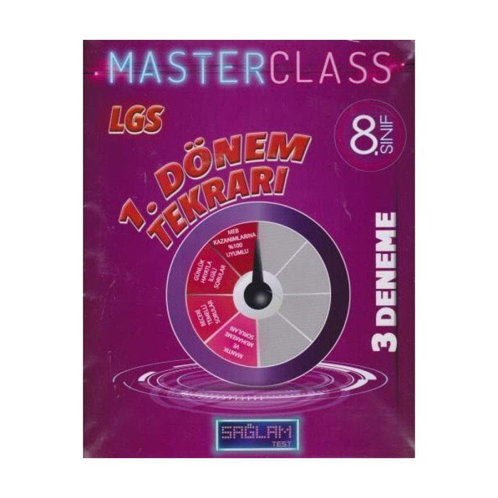 Sağlam Test 8. Sınıf Master Class 1. Dönem Tekrarı 3 Deneme-Yeni Tüm Dersler Fiyatı