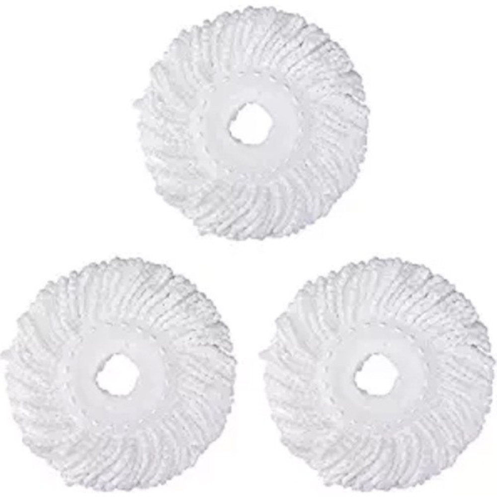 Sagrado 360° Döndürme Için 3 Yedek Mop Mikro Kafalı Yedek Sihirli Mop-Mikrofiber Yedek Mop Başlığı-Yuvarlak Şekil Standart Boyut (Beyaz-3'lü Paket)... Temizlik Malzemeleri Fiyatı
