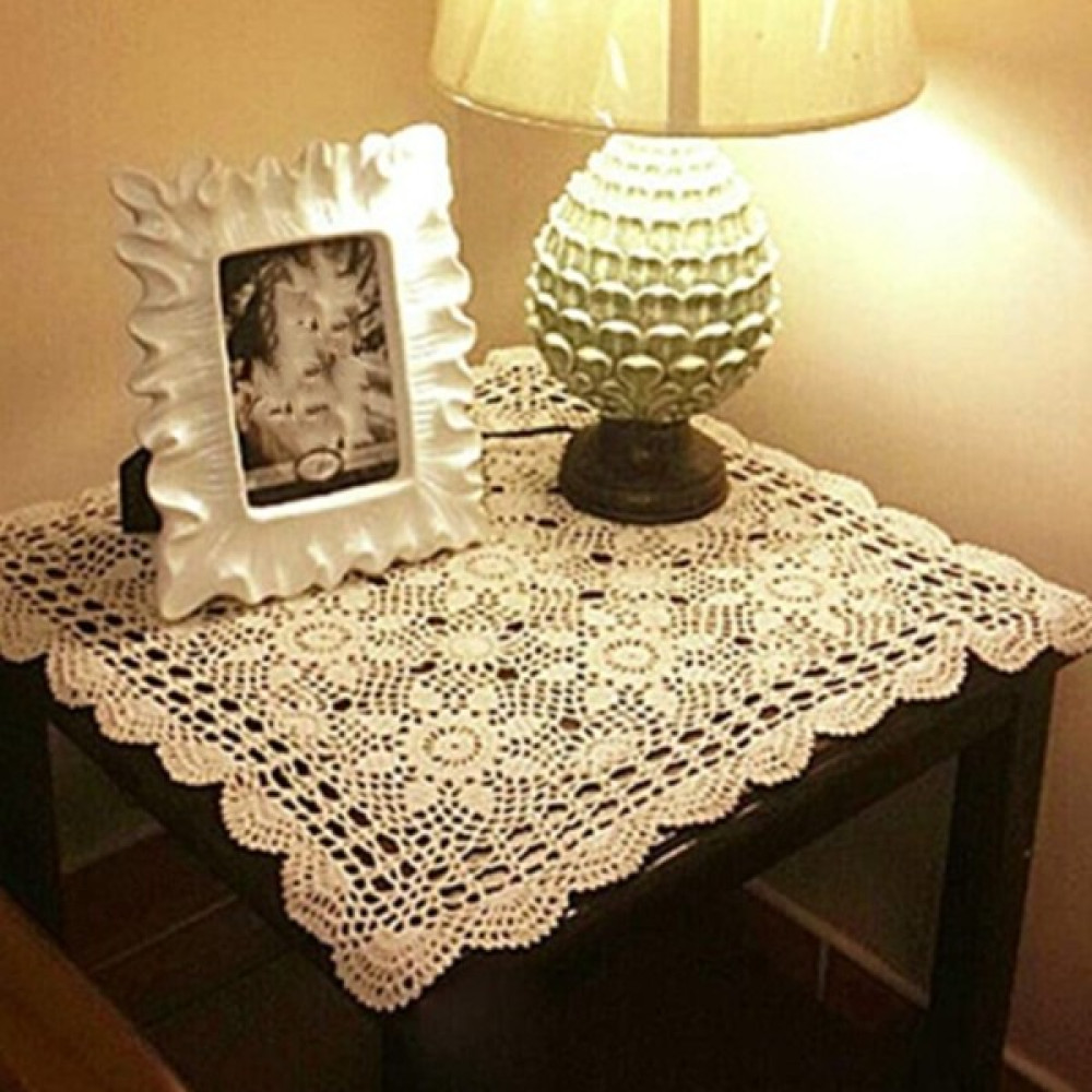 Sagrado Masa Örtüleri Tığ Işi Kare Masa Örtüsü Noel Dantel Masa Örtüsü Mobilya Décor Bej Renk 15.7 Inç Için Danteller (Yurt Dışından) - Mavi Masa Örtüsü Fiyatı