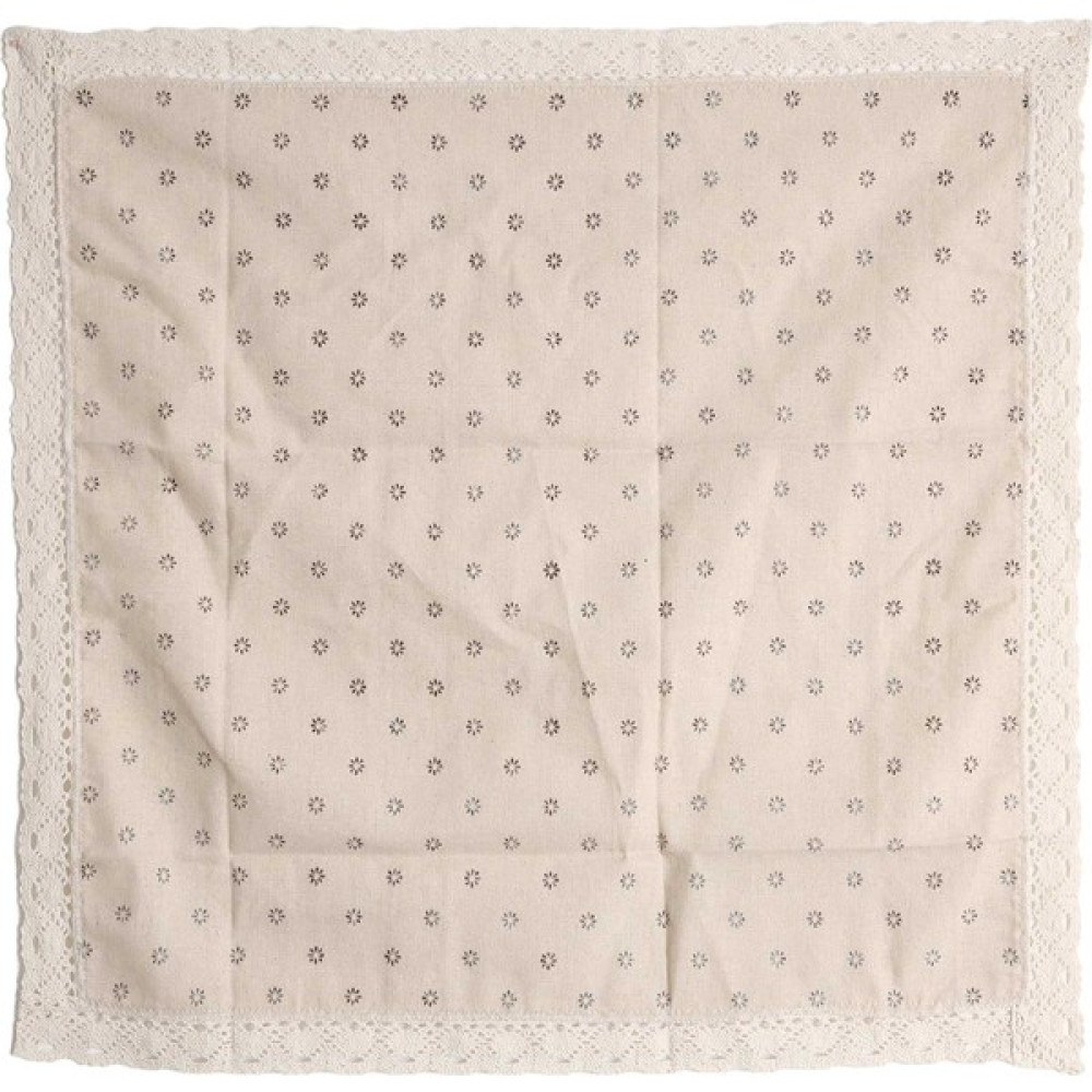 Sagrado Masa Örtüsü Keten Kırsal Pastoral Ev Örtüsü Masa Havluları Dikdörtgen Toz Geçirmez Dantelli Masa Örtüsü, Kahve Küçük Krizantem, 60*60CM (Yu... Masa Örtüsü Fiyatı