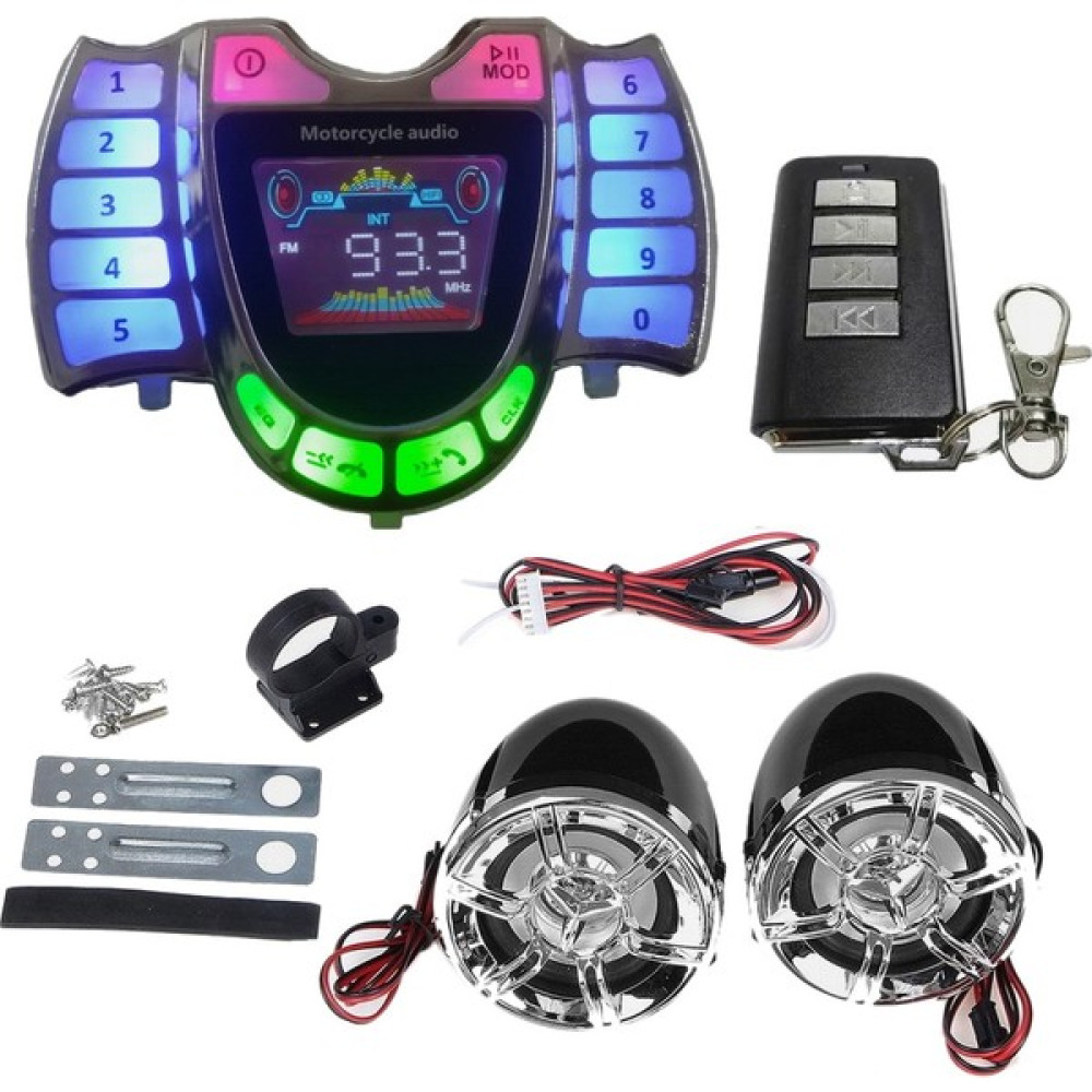 Sagrado Motosiklet Stereo Hoparlörler Kablosuz Bluetooth Mp3 Çalar Su Geçirmez Fm Ses Motorlu Scooter Bisiklet Atv Utv Için (Yurt Dışından) - Siyah Oto Görüntü Sistemleri Fiyatı