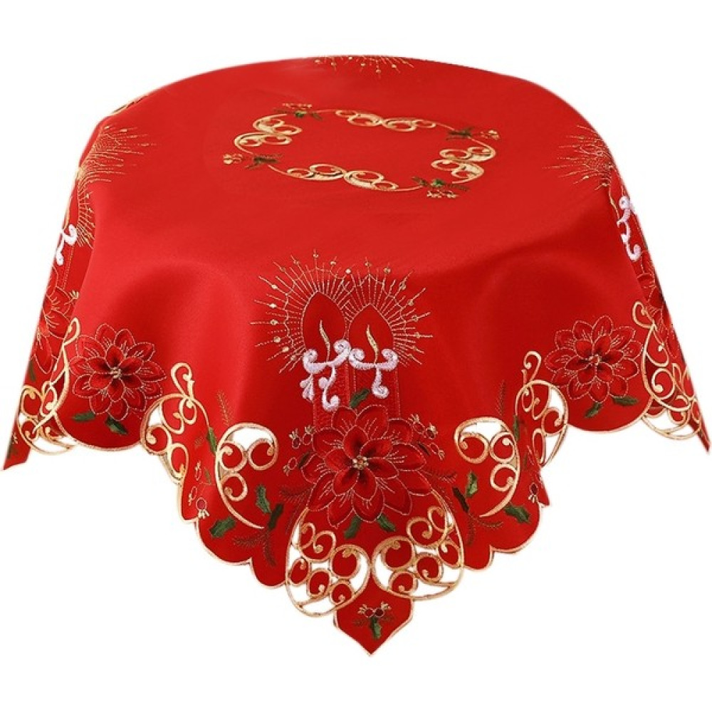 Sagrado Noel Işlemeli Masa Örtüsü, Içi Boş Yuvarlak Masa Örtüsü, Restoran Yemek Xams Parti Ziyafet Etkinlikleri Için, 33 Inç (Yurt Dışından) - Kırmızı Masa Örtüsü Fiyatı