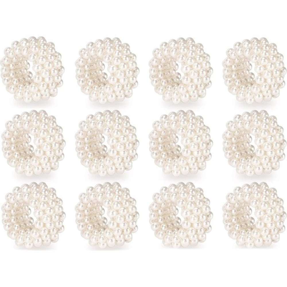 Sagrado Peçete Halkası 12 Parça Set, Beyaz Inci Düğün Peçete Tokası Masa Dekorasyonu (Yurt Dışından) - Siyah - Siyah - 10 x 25 cm Masa Örtüsü Fiyatı