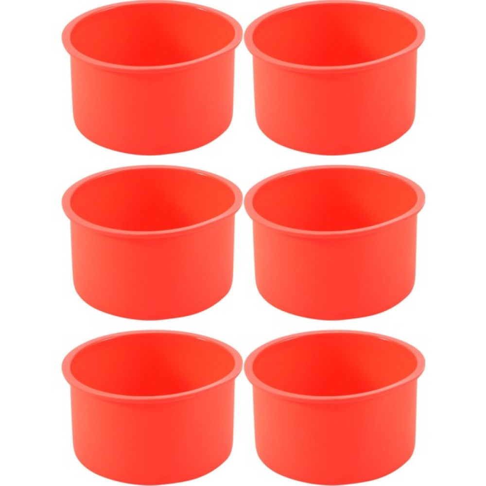 Sagrado Silikon Mini Kek Kalıpları 4 Inç Yuvarlak Fırın Tavası Yapışmaz Silikon Pişirme Kalıbı Bakeware Tava Yeniden Kullanılabilir Kırmızı, 6'lı S... Kek Kalıpları Fiyatı