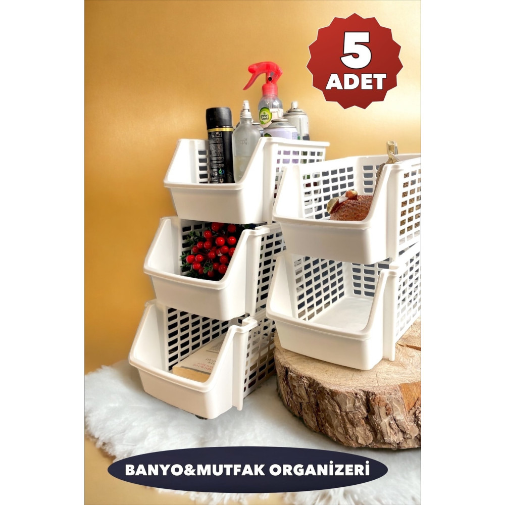 Şahane Pazar Çok Amaçlı 5 Adet Geçmeli Mutfak Ve Banyo Organizeri Fma08485 Sepet Fiyatı