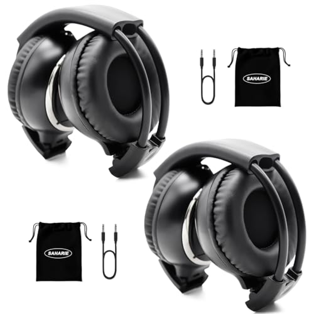 SAHARIE Infrared Headphones for Car DVD,2 Channel IR Headphones for Kids,Wireless Car Headphones for Honda Odyssey Universal Rear Entertainment System(2 Pack)