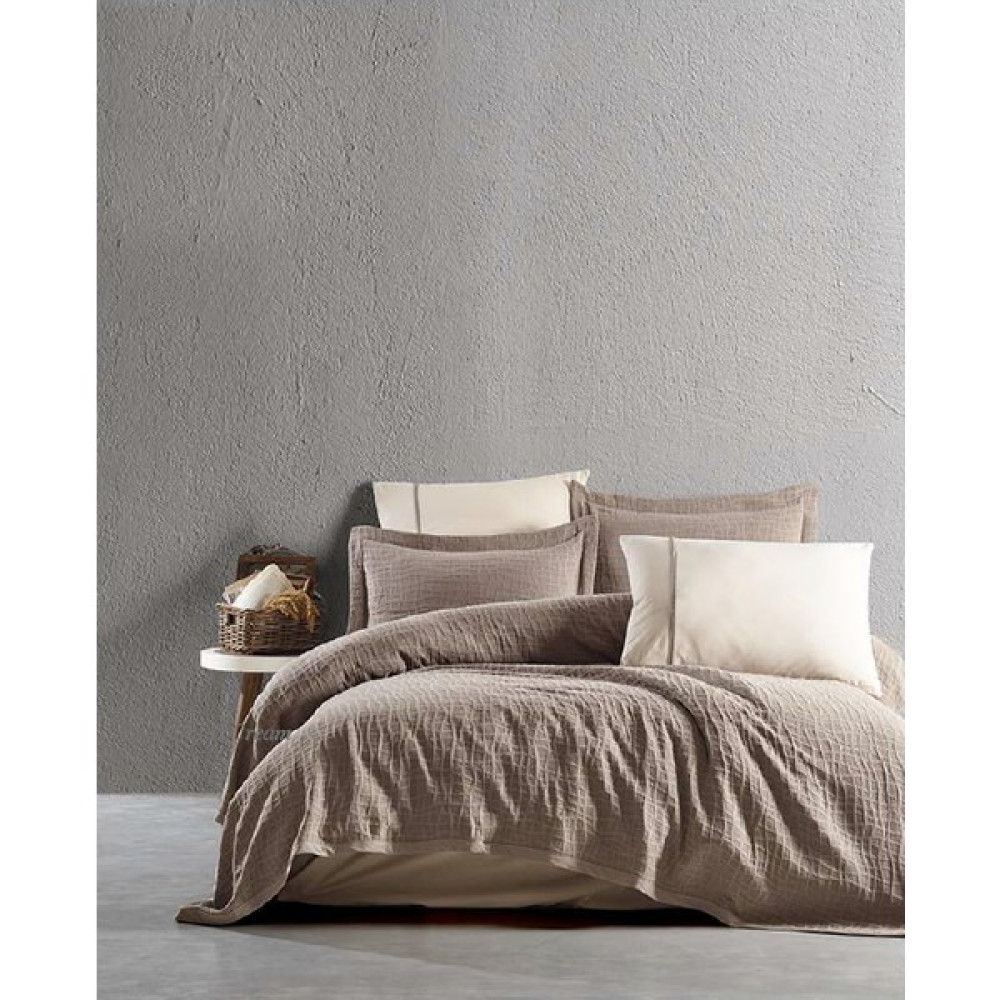 Şaheser Tarte Çift Kişilik Yatak Örtüsü Takımı - 240 x 260 cm - Bej Yatak Örtüsü Fiyatı