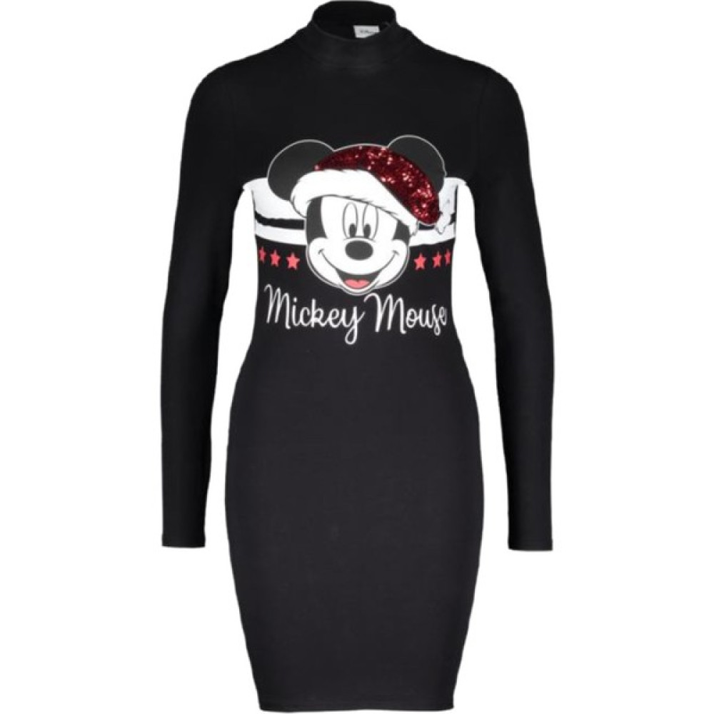 Şahika Gürkan To The Moon & Sun Mickey Mouse Noel Yılbaşı Dik Yaka Sweat Kalem Elbise Elbise Fiyatı