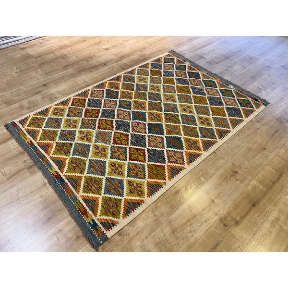 Şahin Bey Home El Dokuma Kilim EL20K - Krem - Turuncu - 122 x 182 cm Ev Tekstili Fiyatı