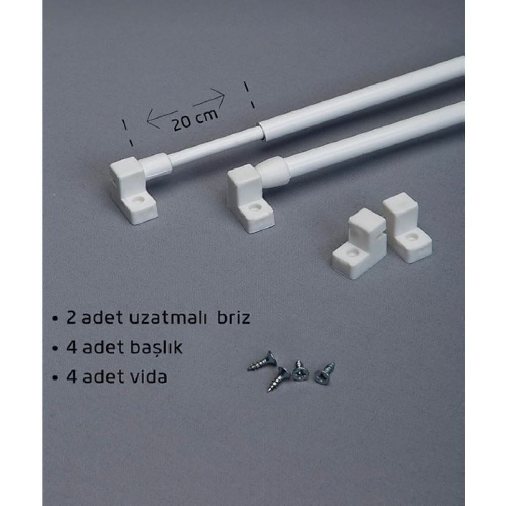 Şahinsoy Perde 30 -50 cm Briz Çubuğu Ayarlanabilir 2 Adet Alüminyum Perde Borusu 4 Adet Başlık - 30 - 50 - Beyaz Perde Aksesuarı Fiyatı