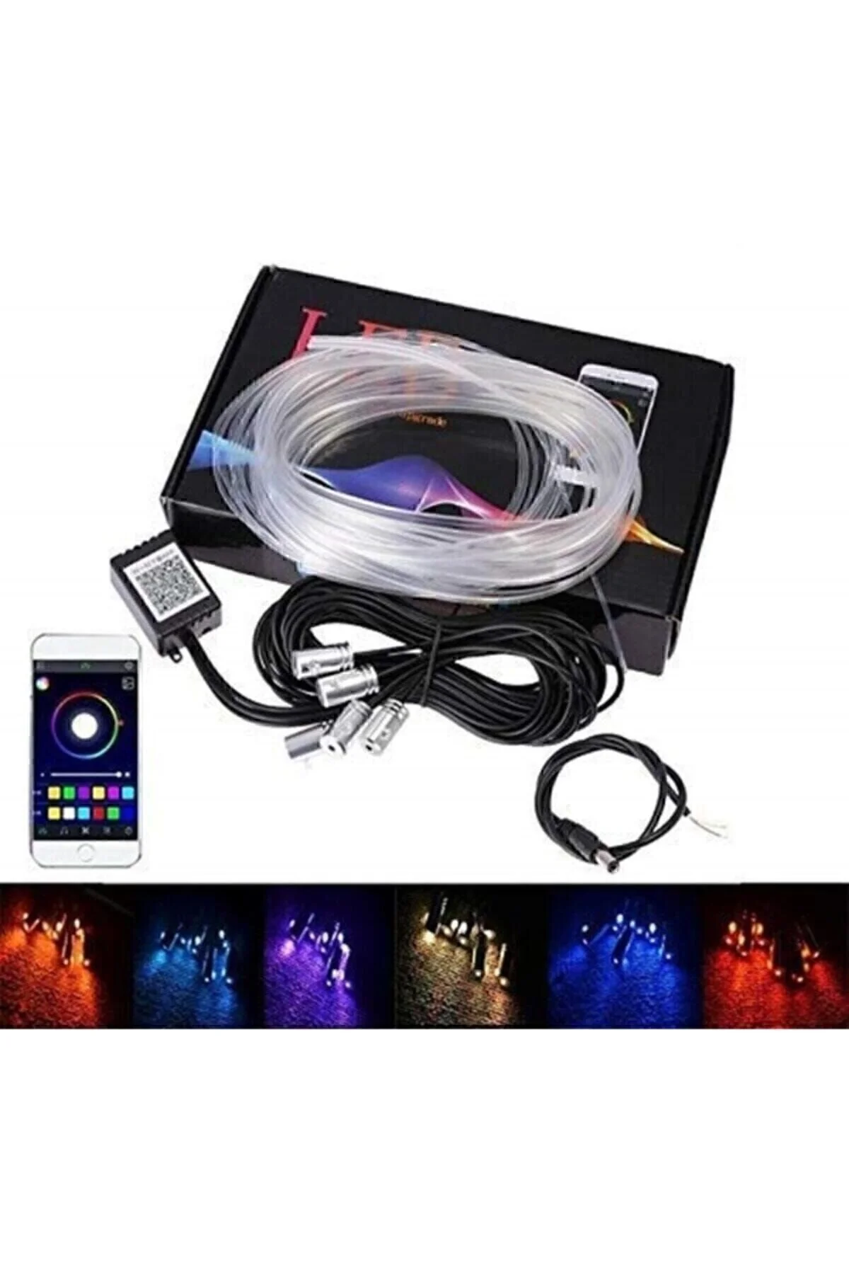 SAHLAN Araç Içi Atmosfer Ambiyans Led Neon Ip Led Rgb App Kontrollü 5 Parça Kontrol" Torpido Aksesuarları & Bakımı Fiyatı