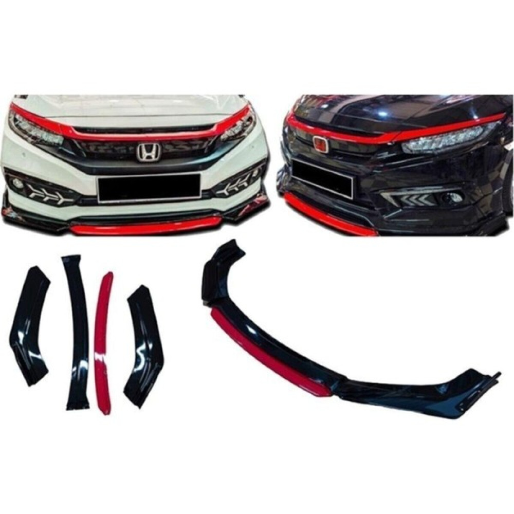 ŞAHLAN Chevrolet Cruze Uygun Universal Flaplı 4 Parça Lip Piano Black Kırmızı Dilli Oto Boyaları Fiyatı