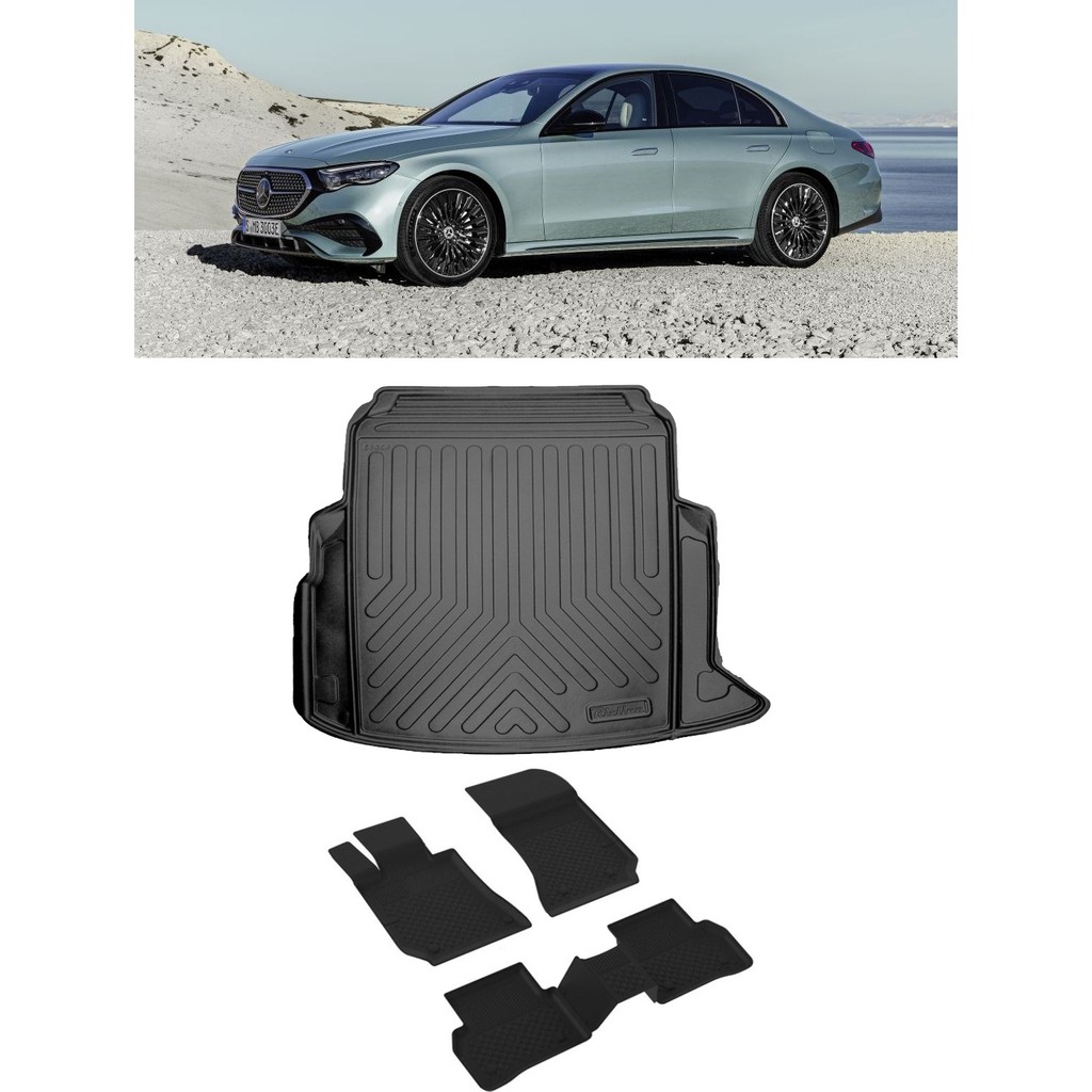 Sahler Mercedes E Seri W214 2023 ve Sonrası 4.5d Paspas 3D Rizline Bagaj Havuzu Set - Siyah Araca Özel Paspaslar Fiyatı