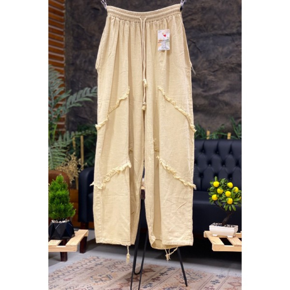 Sahne Moda Püsküllü Keten Şalvar Pantolon Kadın Pantolon Fiyatı